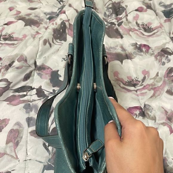 Y2K turquoise and silver shoulder medium size handbag - Picture 6 of 12